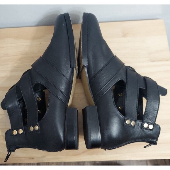 RARE Modern Vice "Millie" Leather Ankle Boots Womens Black Gold Size 7 1… - Picture 7 of 9